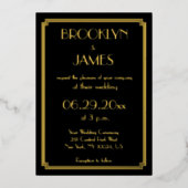 Art Déco Real Gold Foil Mariage Invitations (Recto)