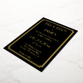 Art Déco Real Gold Foil Mariage Invitations (Rotation)