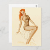 Art Deco Redhead Up Briefkaart (Voorkant / Achterkant)