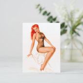 Art Deco Redhead Up Briefkaart (Staand voorkant)