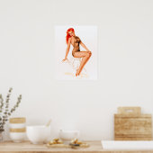 Art Deco Redhead Up Poster (Keuken)
