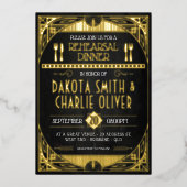 Art Deco Rehearsal Folie Uitnodiging (Voorkant)