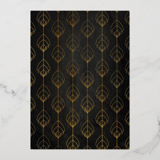 Art Deco Rehearsal Folie Uitnodiging (Achterkant)