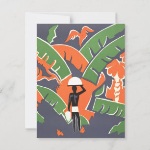 Art Deco-reis in oerwoud in Afrika met inboorling