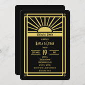 Art Deco repetitie diner uitnodiging (Voorkant / Achterkant)