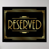 Art Deco RESERVED Sign Print (Voorkant)