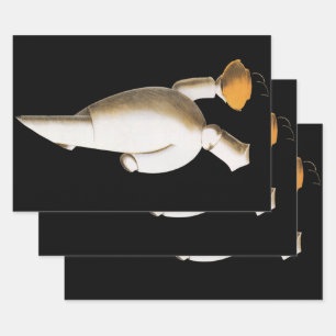 Art Deco Restaurant Chef, zaken Inpakpapier Vel