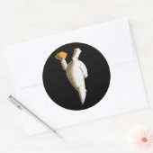 Art Deco Restaurant Chef, zaken Ronde Sticker (Envelop)