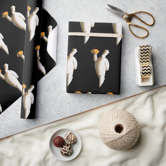 Art Deco-restaurantchef, vintage bedrijf Cadeaupapier (Crafts)