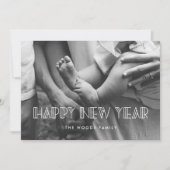 Art déco rétro Bonne année carte photo de vacances (Devant)