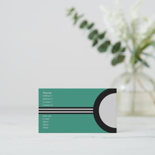 Art Deco Retro Business/Networking Profile Card Visitekaartje (Staand voorkant)