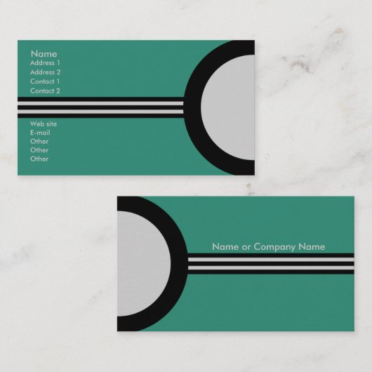 Art Deco Retro Business/Networking Profile Card Visitekaartje (Voorkant / Achterkant)