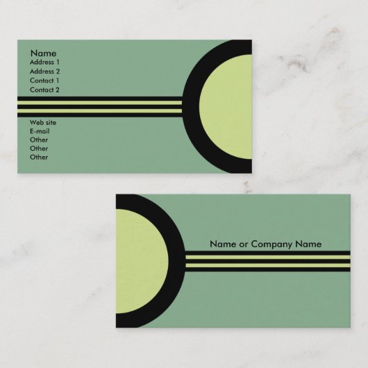 Art Deco Retro Business/Networking Profile Card Visitekaartje (Voorkant / Achterkant)