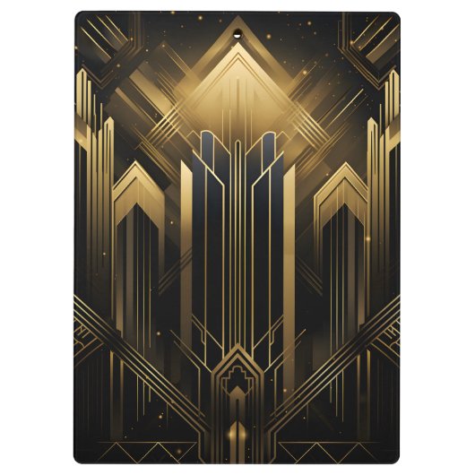 Art Deco Retro Classic jaren 20 Zwart & Goud Klembord (Achterkant)