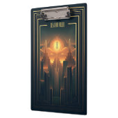 Art Deco Retro Classic jaren 20 Zwart & Goud Klembord (Links)