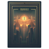 Art Deco Retro Classic jaren 20 Zwart & Goud Klembord (Achterkant)