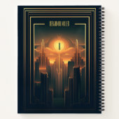 Art Deco Retro Classic jaren 20 Zwart & Goud Notitieboek (Achterkant)