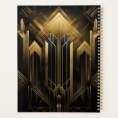 Art Deco Retro  Classic jaren 20 Zwart & Goud Planner (Achterkant)