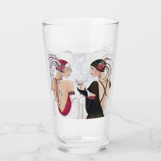 Art Deco retro dames Glas (Achterkant)