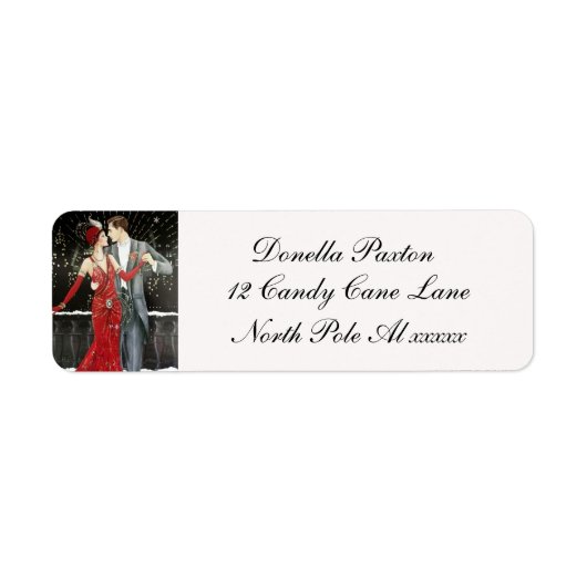 Art Deco Retro dameslabel Etiket (Voorkant)