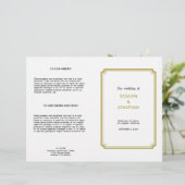 Art déco rétro Hollywood programme de mariage blan (Debout devant)