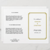 Art déco rétro Hollywood programme de mariage blan (Devant / Derrière)