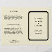 Art déco rétro Hollywood programme de mariage glam (Devant)