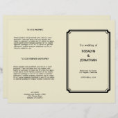 Art déco rétro Hollywood programme de mariage glam (Devant / Derrière)