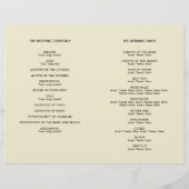 Art déco rétro Hollywood programme de mariage glam (Dos)