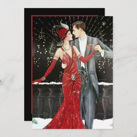 art deco retro kaart (Voorkant / Achterkant)