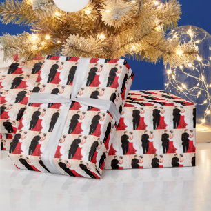 Art Deco retro koppel bericht Kerstmis Cadeaupapier