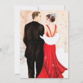 Art Deco retro  koppel bericht Kerstmis Kaart (Voorkant)