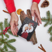 Art deco retro lady add message feestdagen kaart