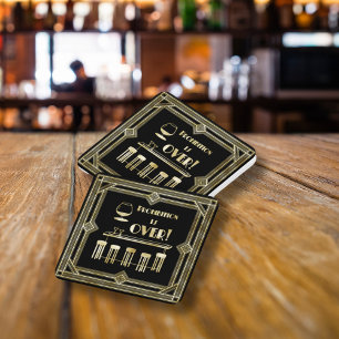 Art Deco Retro New Years Eve Verbod Bar Party Kartonnen Onderzetters