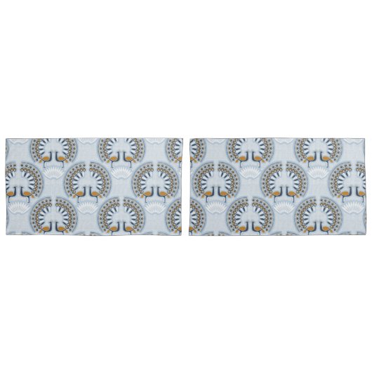 Art Deco retro Peacock Kussensloop (Voorkant-Set)