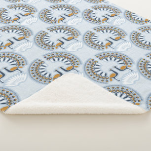 Art Deco retro Peacock Sherpa Deken