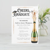 Art Déco Retro Photo Graduation Party Faire-part (Debout devant)