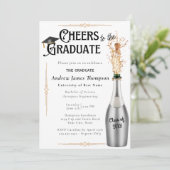 Art Déco Retro Photo Graduation Party Faire-part (Debout devant)