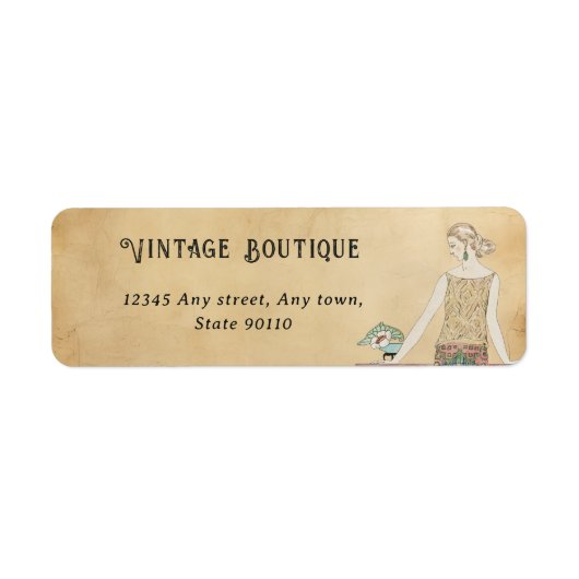  Art Deco Retro Retro Adres Etiket (Voorkant)