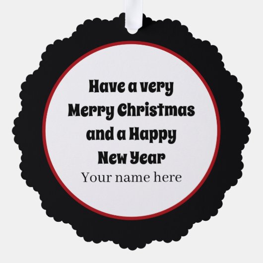 Art Deco retro tekst toevoegen dame Ornament Kaart (Achterkant)