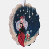 Art Deco retro tekst toevoegen dame Ornament Kaart (Links)