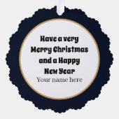 Art Deco retro tekst toevoegen dame Ornament Kaart (Achterkant)