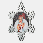 art deco retro tin sneeuwvlok ornament (Rechts)