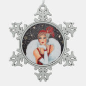 art deco retro tin sneeuwvlok ornament (Voorkant)