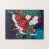 art deco retro vintage kerstdame legpuzzel (Horizontaal)