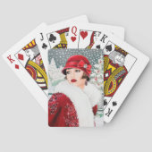 art Deco retro vintage kerstdame Pokerkaarten (Achterkant)