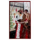 Art deco retro vintage kerstfeest Dames Klein Cadeauzakje (Achterkant)