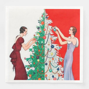 Art deco retro vintage kerstfeest Dames Servet
