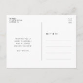 Art deco retro zwart-wit Vrolijk kerstfeest Briefkaart (Achterkant)