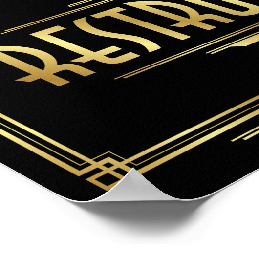 Art Deco RETROOM-bordafdrukken Poster (Hoek)